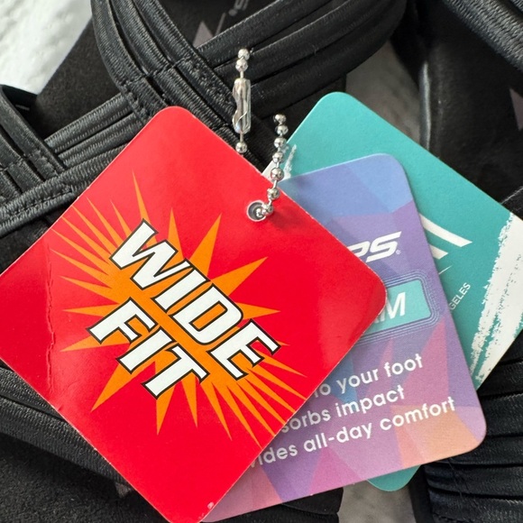 Skechers Memory Foam Stretch Wide Fit Black Suede Strappy Sandals Size 9 Women - Picture 8 of 10